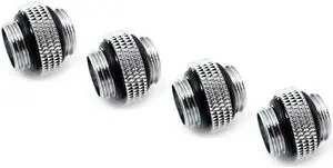 XSPC G1/4" 5mm Male to Male Fitting, Chrome, 4-pack XSPC G1/4" 5mm Male to Male Fitting, Chrome, 4-pack