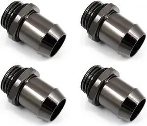 XSPC G1/4" to 1/2" Barb Fitting for Soft Tubing, Black Chrome, 4-pack XSPC G1/4" to 1/2" Barb Fitting for Soft Tubing, Black Chrome, 4-pack