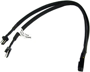 Y-Cable 3Pin Molex to 2x 3Pin Molex 30cm - black Y-Cable 3Pin Molex to 2x 3Pin Molex 30cm - black