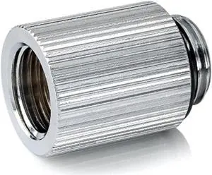Bitspower Touchaqua G1/4" Male to Female Extender Fitting, 20mm, Glorious Silver, 2-pack