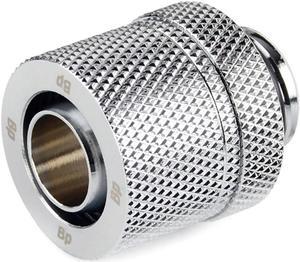 Bitspower G1/4" to 3/8" ID, 1/2" OD Compression Fitting for Soft Tubing, CC2 Ultimate, Silver Shining