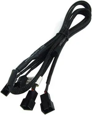Y-Cable 3Pin Molex to 4x 3Pin Molex 60cm -  black