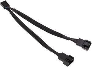 Phobya Y-Cable, 4-Pin (PWM) to 2x 4-Pin (PWM), 10cm, Sleeved, Black