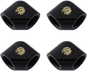 Bitspower G1/4" Female to Female Extender Fitting, 90 Degree Angle, Matte Black, 4-pack Bitspower G1/4" Female to Female Extender Fitting, 90 Degree Angle, Matte Black, 4-pack