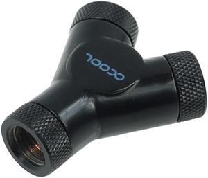 Alphacool HF G1/4" Y-Connector, Triple Rotary, Deep Black