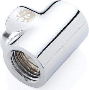 Bitspower T-Block Fitting with Triple G1/4" Female, Silver Shining
