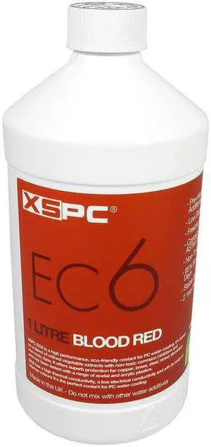 XSPC EC6 High Performance Premix PC Coolant, Translucent, 1000 mL, Blood Red XSPC EC6 High Performance Premix PC Coolant, Translucent, 1000 mL, Blood Red