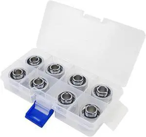 XSPC G1/4" to 1/2" ID, 3/4" OD Compression Fitting V2 for Soft Tubing, Chrome, 8-pack XSPC G1/4" to 1/2" ID, 3/4" OD Compression Fitting V2 for Soft Tubing, Chrome, 8-pack
