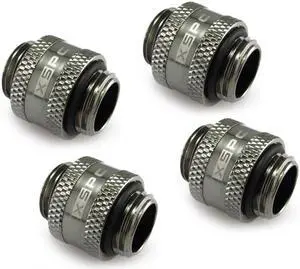 XSPC G1/4" Male to Male Rotary Fitting, Black Chrome, 4-pack