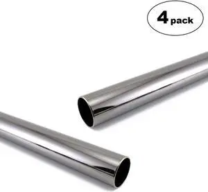 XSPC Rigid Brass Tubing 10mm ID, 14mm OD, 0.5m, Black Chrome, 4-pack