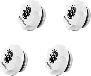 Bitspower Premium G1/4" Stop Fitting, Deluxe White, 4-pack