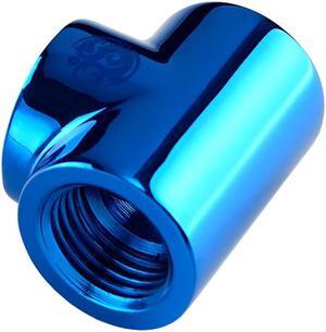 Bitspower T-Block Fitting with Triple G1/4" Female, Royal Blue