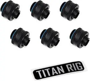 XSPC G1/4" to 3/8" ID, 1/2" OD Compression Fitting V2 for Soft Tubing, Matte Black, 6-pack XSPC G1/4" to 3/8" ID, 1/2" OD Compression Fitting V2 for Soft Tubing, Matte Black, 6-pack