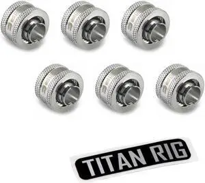XSPC G1/4" to 3/8" ID, 1/2" OD Compression Fitting V2 for Soft Tubing, Chrome, 6-pack XSPC G1/4" to 3/8" ID, 1/2" OD Compression Fitting V2 for Soft Tubing, Chrome, 6-pack