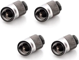 Bitspower G1/4" Male to Female Extender Fitting, 45 Degree Rotary, Black Sparkle, 4-pack