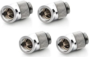 Bitspower G1/4" Male to Female Extender Fitting, 45 Degree Rotary, Silver Shining, 4-pack Bitspower G1/4" Male to Female Extender Fitting, 45 Degree Rotary, Silver Shining, 4-pack