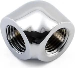 XSPC G1/4" Female to Female 90 Degree Elbow Fitting, Chrome XSPC G1/4" Female to Female 90 Degree Elbow Fitting, Chrome