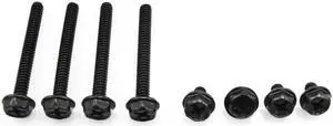 XSPC Radiator Screw Set, #6-32 UNC, Mixed 5mm & 30mm, Black, 8-pack