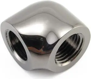 XSPC G1/4" Female to Female 90 Degree Elbow Fitting, Black Chrome XSPC G1/4" Female to Female 90 Degree Elbow Fitting, Black Chrome
