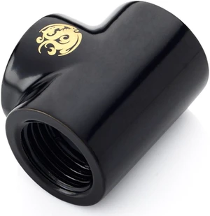 Bitspower T-Block Fitting with Triple G1/4" Female, Matte Black Bitspower T-Block Fitting with Triple G1/4" Female, Matte Black