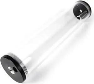 Barrow Reservoir with Acrylic Tube, 65 x 300mm Tube Size, Clear Tube, Black POM
