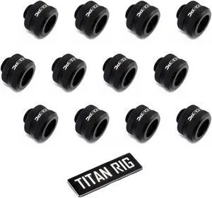 XSPC G1/4" to 10mm ID, 14mm OD Rigid Tubing Fitting, Matte Black, 12-pack