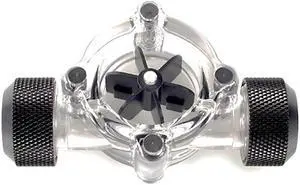 Bitspower G1/4" Flow Indicator, Clear Main Body, Black Blade, Matte Black