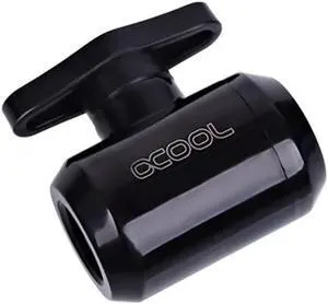 Alphacool G1/4" Eiszapfen Series 2-way Ball Valve, Deep Black