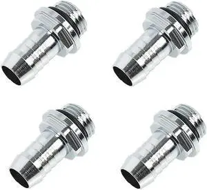 Alphacool HF G1/4" to 10mm ID "FatBoy" Barb Fitting for Soft Tubing, Chrome, 4-pack Alphacool HF G1/4" to 10mm ID "FatBoy" Barb Fitting for Soft Tubing, Chrome, 4-pack