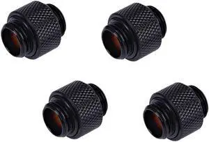 Alphacool HF G1/4" Male to Male Extender Fitting, 10mm, Deep Black, 4-pack