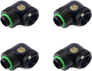 Bitspower G1/4" to Enhance Multi-Link Adapter Fitting for 14mm OD Rigid Tubing, 90 Degree Rotary, Matte Black, 4-pack Bitspower G1/4" to Enhance Multi-Link Adapter Fitting for 14mm OD Rigid Tubing, 90 Degree Rotary, Matte Black, 4-pack