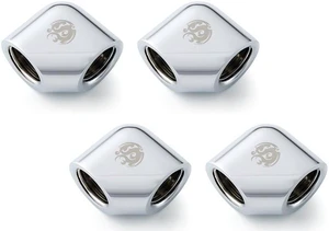 Bitspower G1/4" Female to Female Extender Fitting, 90 Degree Angle, Silver Shining, 4-pack Bitspower G1/4" Female to Female Extender Fitting, 90 Degree Angle, Silver Shining, 4-pack