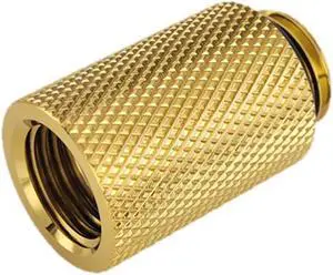 Bitspower G1/4" Male to Female Extender Fitting, 25mm, True Brass