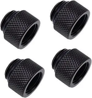 Alphacool Eiszapfen G1/4" Male to Female 10mm Extender Fitting, Deep Black, 4-pack