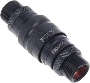 Alphacool Eiszapfen HF Quick Release Connector Kit with Double Bulkhead G1/4" Inner Thread, Deep Black