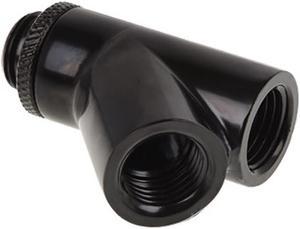 Alphacool Eiszapfen G1/4" Y-Connector Fitting, Male to 2x Female, 45� Rotary, Deep Black