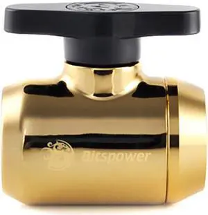 Bitspower G1/4" Mini Valve with Black Handle, True Brass Body