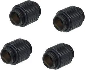 Alphacool HF G1/4" Male to Male Extender Fitting, Rotary, Deep Black, 4-pack