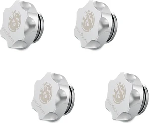 Bitspower Premium G1/4" Stop Fitting, Silver Shining, 4-pack