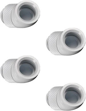 Bitspower G1/4" Male to Female Extender Fitting, 45 Degree Rotary, Deluxe White, 4-pack Bitspower G1/4" Male to Female Extender Fitting, 45 Degree Rotary, Deluxe White, 4-pack
