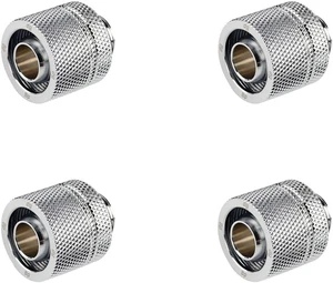 Bitspower G1/4" to 3/8" ID, OD 5/8" OD Compression Fitting for Soft Tubing, CC3 Ultimate, Silver Shining, 4-pack Bitspower G1/4" to 3/8" ID, OD 5/8" OD Compression Fitting for Soft Tubing, CC3 Ultimate, Silver Shining, 4-pack