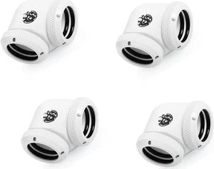 Bitspower Dual Enhance Multi-Link Adapter Fitting for 16mm OD Rigid Tubing, 90 Degree Angle, Deluxe White, 4-pack Bitspower Dual Enhance Multi-Link Adapter Fitting for 16mm OD Rigid Tubing, 90 Degree Angle, Deluxe White, 4-pack