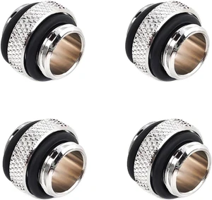 Bitspower G1/4" 5mm Male to Male Fitting, Silver Shining, 4-pack Bitspower G1/4" 5mm Male to Male Fitting, Silver Shining, 4-pack