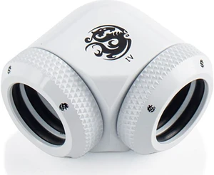 Bitspower Dual Enhance Multi-Link Adapter Fitting for 14mm OD Rigid Tubing, 90 Degree Angle, Deluxe White Bitspower Dual Enhance Multi-Link Adapter Fitting for 14mm OD Rigid Tubing, 90 Degree Angle, Deluxe White