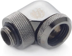 Bitspower G1/4" to Enhance Multi-Link Adapter Fitting for 16mm OD Rigid Tubing, 90? Rotary (For Use with Bitspower Rigid Tubing Only), Black Sparkle Bitspower G1/4" to Enhance Multi-Link Adapter Fitting for 16mm OD Rigid Tubing, 90? Rotary (For Use with Bitspower Rigid Tubing Only), Black Sparkle