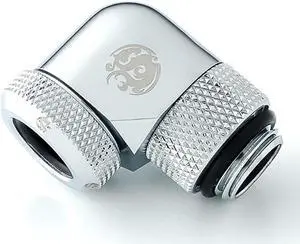 Bitspower G1/4" to Enhance Multi-Link Adapter Fitting for 12mm OD Rigid Tubing, 90 Degree Rotary, Silver Shining