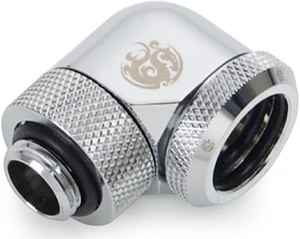Bitspower G1/4" to Enhance Multi-Link Adapter Fitting for 16mm OD Rigid Tubing, 90 Degree Rotary, Silver Shining Bitspower G1/4" to Enhance Multi-Link Adapter Fitting for 16mm OD Rigid Tubing, 90 Degree Rotary, Silver Shining