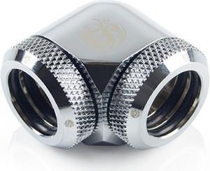 Bitspower Dual Enhance Multi-Link Adapter Fitting for 14mm OD Rigid Tubing, 90 Degree Angle, Silver Shining Bitspower Dual Enhance Multi-Link Adapter Fitting for 14mm OD Rigid Tubing, 90 Degree Angle, Silver Shining