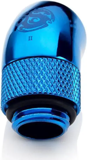 Bitspower G1/4" Male to Female Extender Fitting, 45 Degree Rotary, Royal Blue