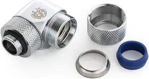 Bitspower Silver Shining Advanced Rotary G1/4" 90-Degree Multi-Link Adapter For OD 14MM